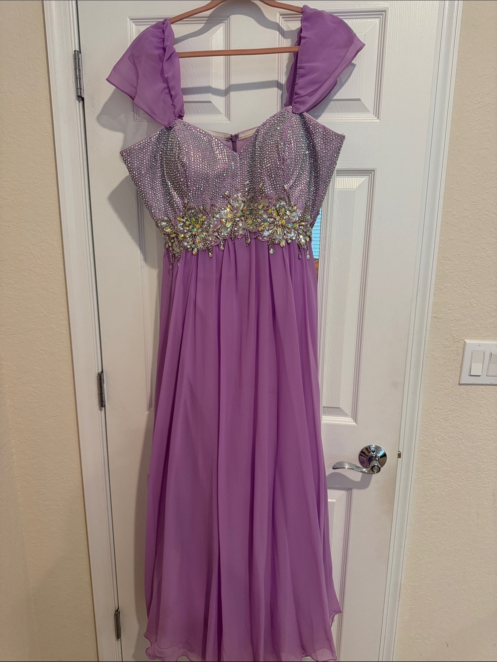 Lavender Beaded Chiffon Women’s' Dress